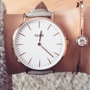 NWT CLUSE La Bohème Rose Gold White/Grey watch